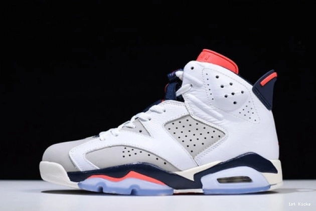 1st Kicks 23-Neutral Infrared 6 Air Jordan 384664-104 White Retro Tinker Grey-Sail 0628